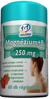 1x1 vitaday magnézium+b6 250mg rágótabletta epres 45 db