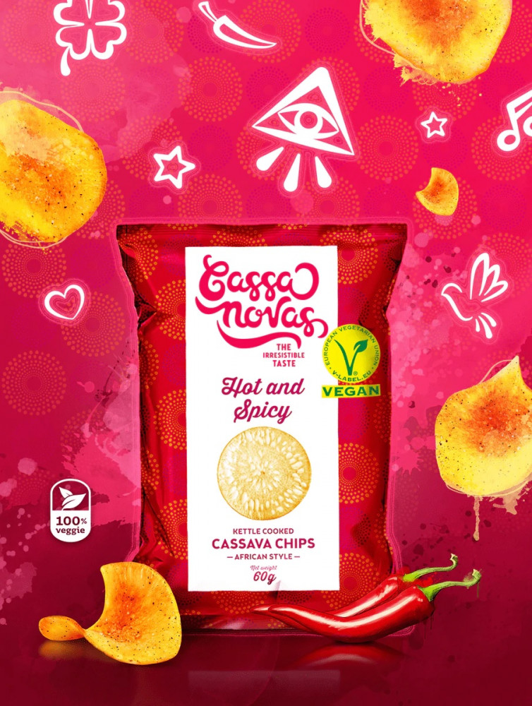 Cassanovas tápióka zöldség chips csípős és fűszeres ízesítésű 60 g