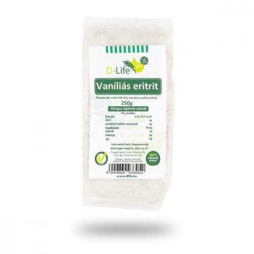 D-life vaníliás (bourbon) eritrit 250 g