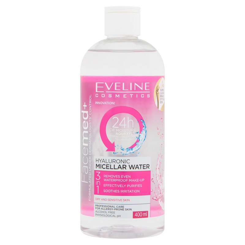 Eveline facemed+hyaluronos micellás arclemosó 400 ml