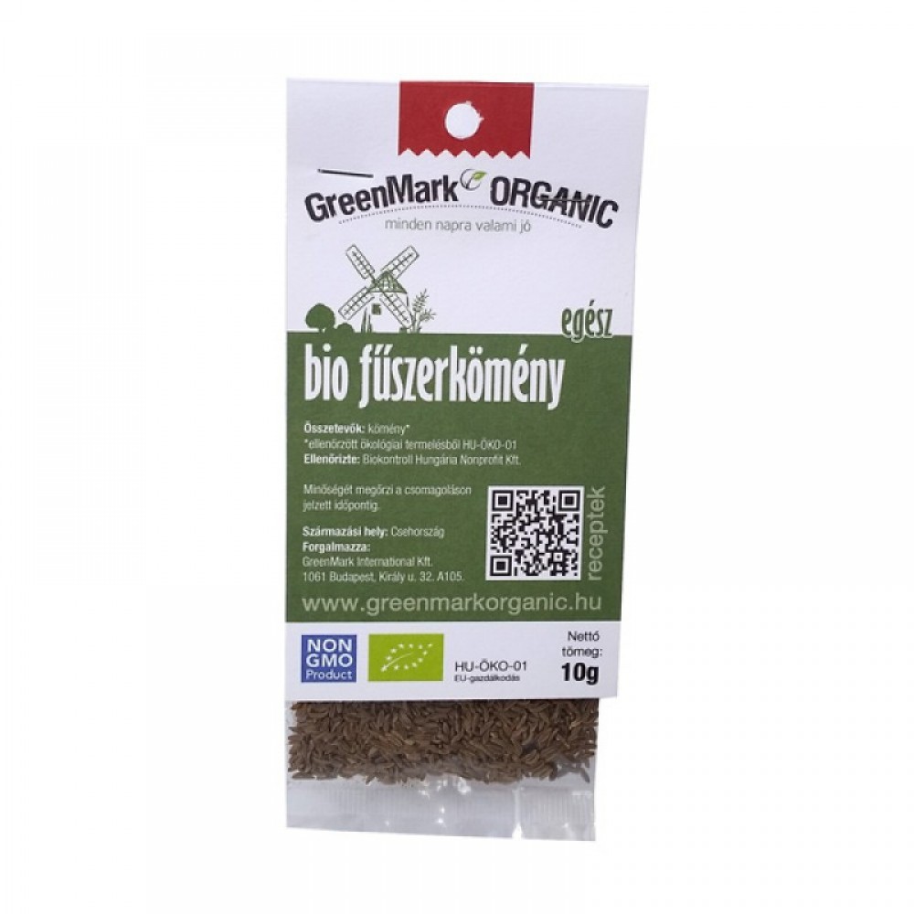 Greenmark bio fűszerkömény egész 10 g