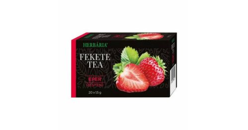 Herbária fekete tea eper ízesítésű 20x1