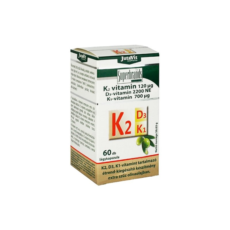 Jutavit K2 (120µg) + D3 (2200NE) + K1 (700µg) vitamin lágyzselatin kapszula 60 db