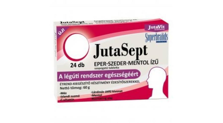 Jutavit jutasept eper-szeder-mentol ízű szopogató tabletta 24 db