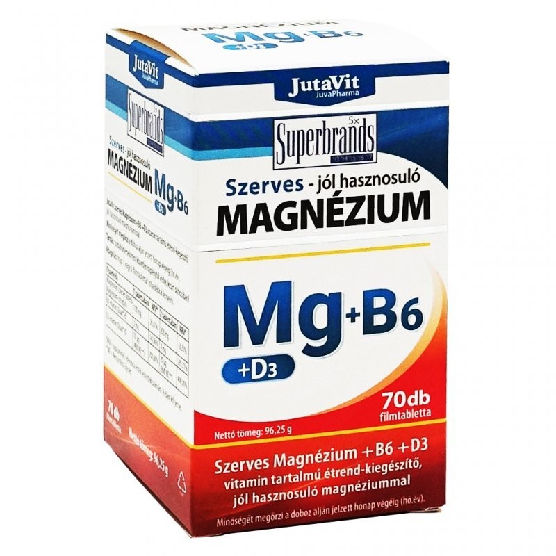 Jutavit szerves magnézium b6+d3 vitamin kapszula 70 db