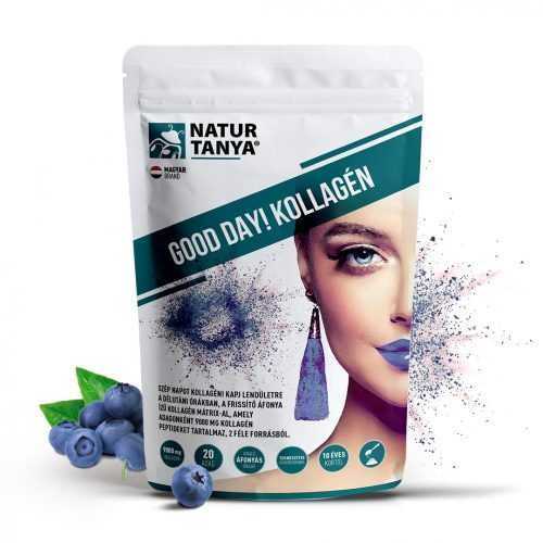 Natur Tanya® GOOD DAY! Kollagén por frissítő áfonya ízben - hal és marha kollagén peptidek