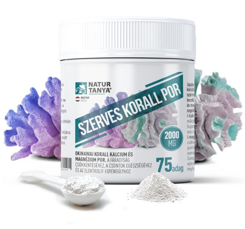 Natur Tanya® Szerves korall por 150 gr - okinawai korall eredetű kalciumot és magnéziumot tartalmazó étrend-kiegészítő