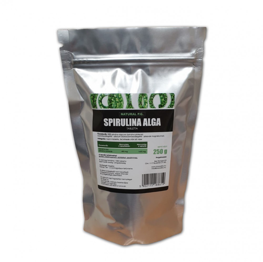 Natural P.G. Spirulina Alga tabletta 250 gr (1000 db)