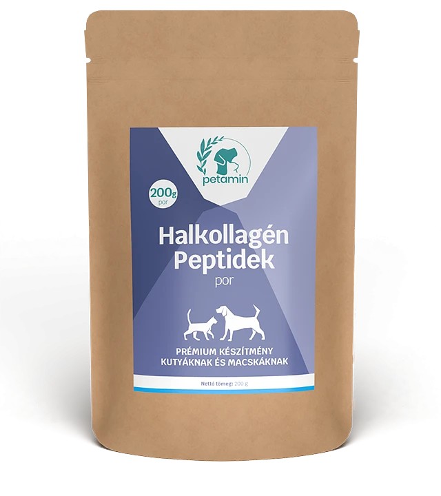 Petamin Halkollagén Peptidek por 100% tisztaságú kollagén kutyáknak és macskáknak 200 g por