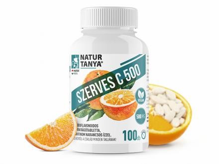 SZERVES C 500 – Kétféle C-vitamin és citrus bioflavonoidok gyomorkímélő rágótablettában