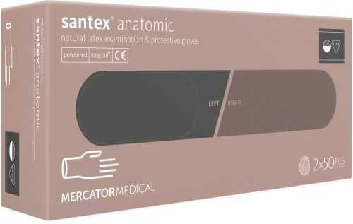 Santex anatomic prémium latex vizsgáló kesztyű púdermentes "M-L" 100 db