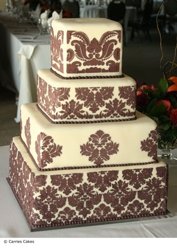 Stencil - Damask Cake készlet -