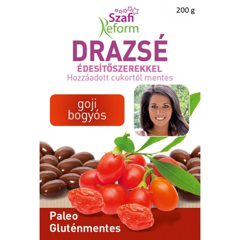 Szafi Reform Eritrites goji bogyós drazsé 200g