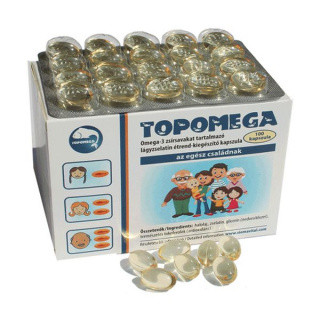 Topomega Omega-3 tartalmú lágyzselatin étrend-kiegészítő kapszula 100 db