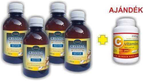 Vita Crystal 4 x Crystal Silver Natur Power Ginger 200 ml + 200 g C-vitamin por