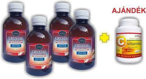 Vita Crystal 4 x Crystal Silver Natur Power Ginseng 200 ml + 200 g C-vitamin por