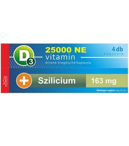 Vita Crystal D3-vitamin 25 000NE heti 1 kapszula 163 mg Szilícium 1 hónapos kiszerelés