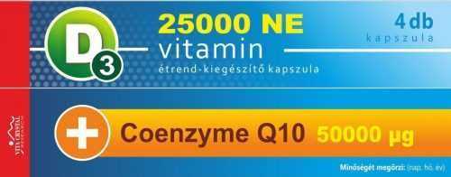 Vita Crystal D3-vitamin 25 000NE heti 1 kapszula 50 000 mikrogramm Q10