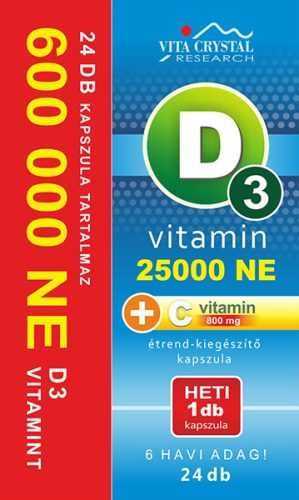 Vita Crystal D3-vitamin 25 000NE heti 1 kapszula 6 hónapos kiszerelés