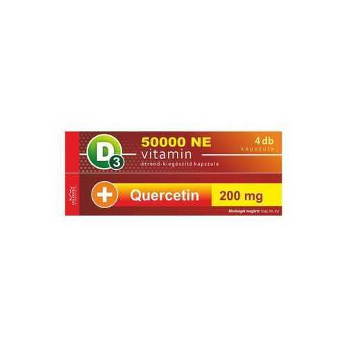 Vita Crystal D3-vitamin 50 000NE heti 1 kapszula 200 mg Quercetin 1 hónapos kiszerelés