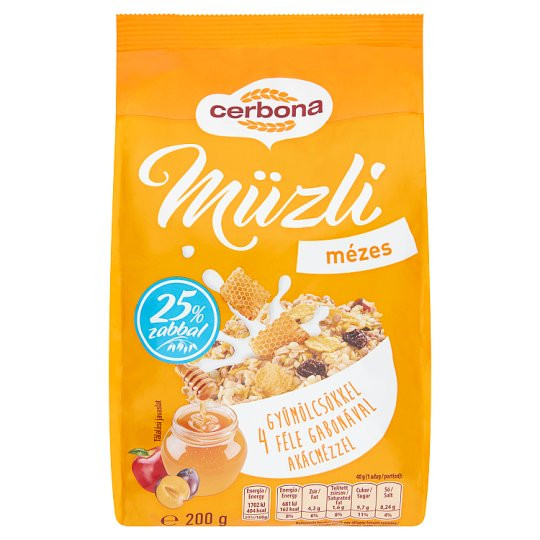 Cerbona müzli mézes 200 g