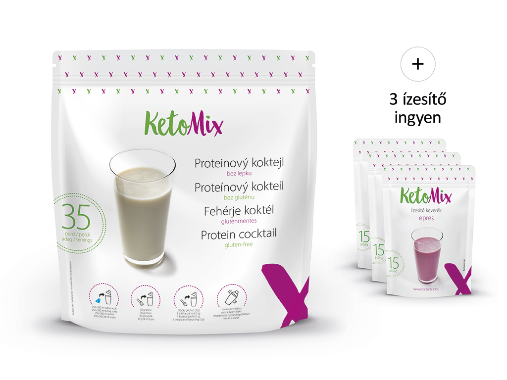 KetoMix fehérje koktél 1050 g (35 adag) 1. ízesítés a koktélhoz:: banán