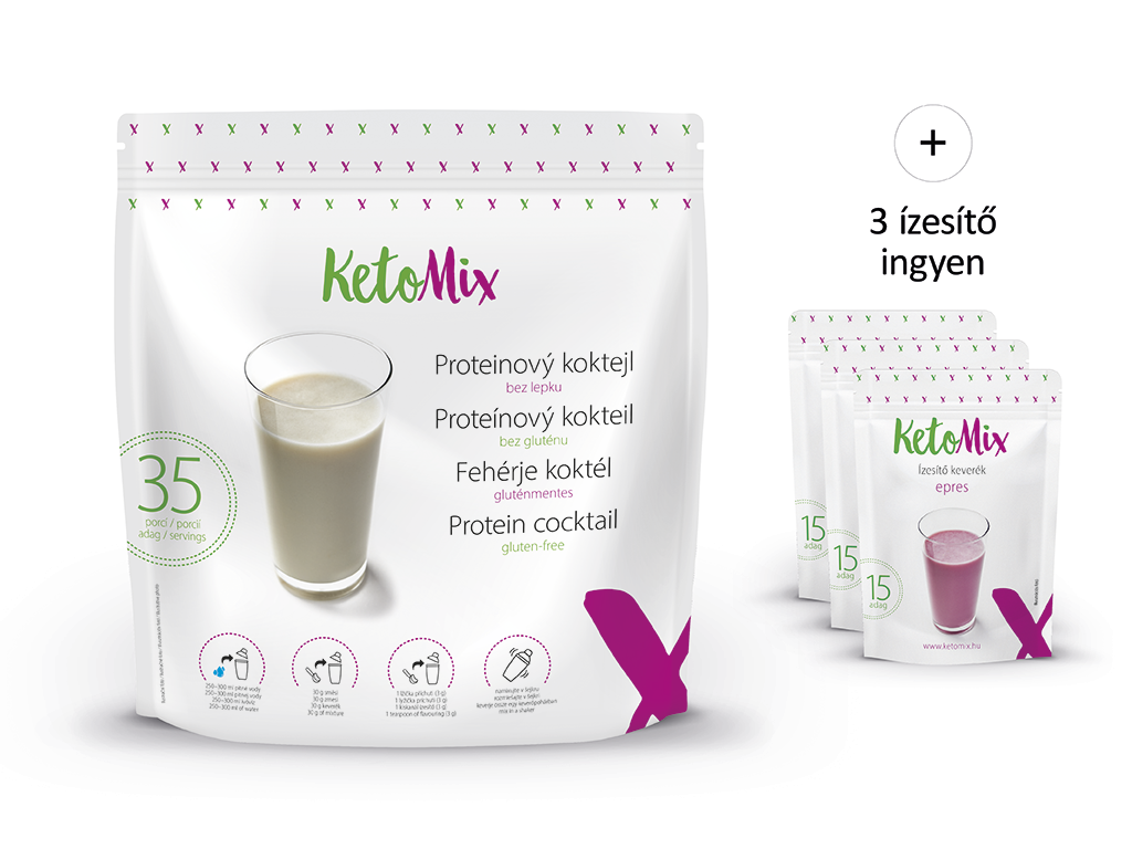KetoMix fehérje koktél 1050 g (35 adag) 1. ízesítés a koktélhoz:: kávé