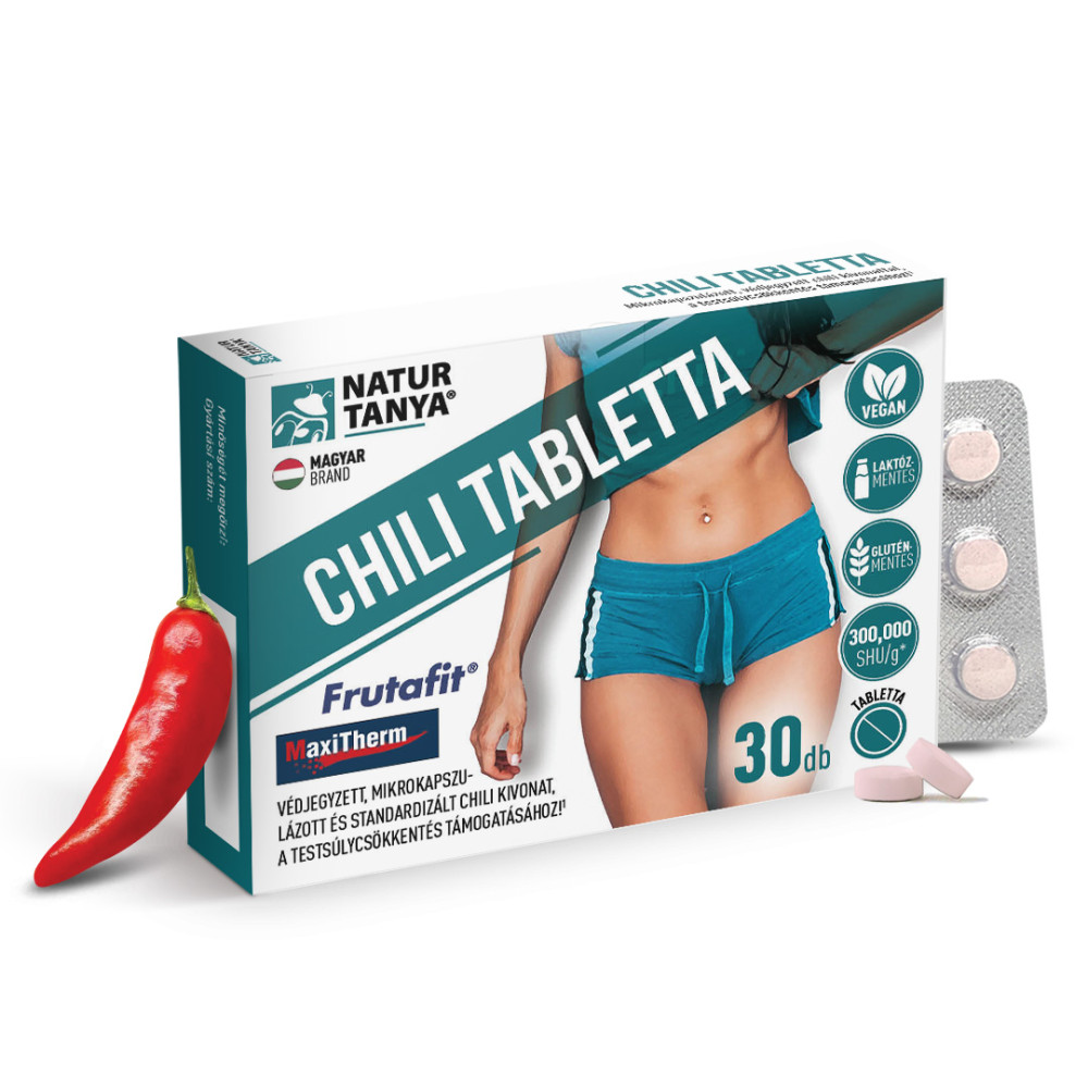 Natur Tanya® Chili tabletta. Bélmikrobiom támogató testsúlycsökkentő