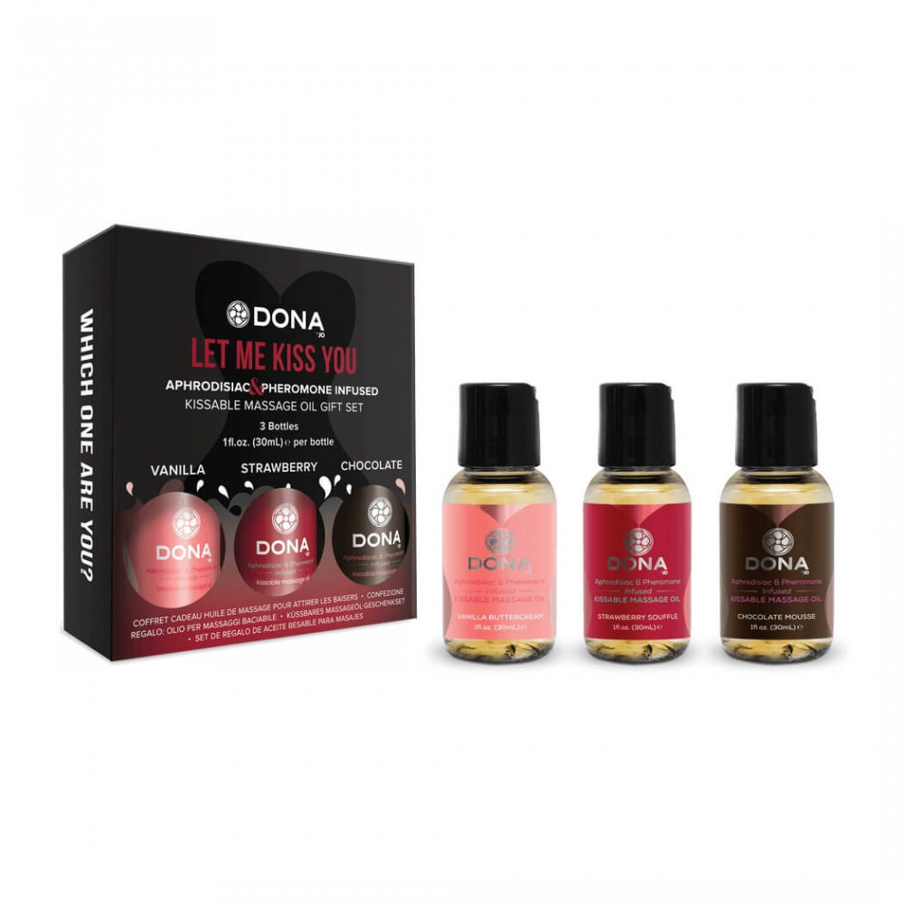 DONA Kissable - mini ízes masszázsolaj szett (3 x 30ml)