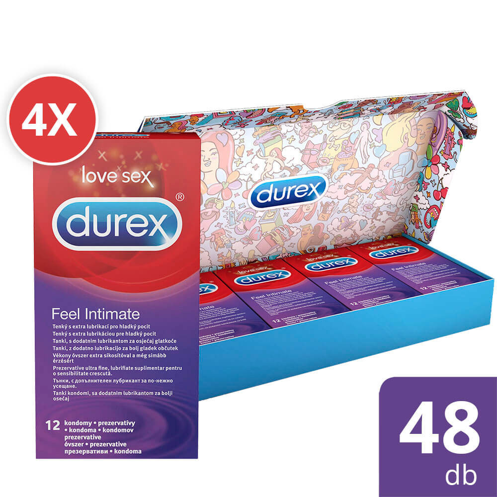 Durex Feel Intimate - vékonyfalú óvszer csomag (4 x 12db)