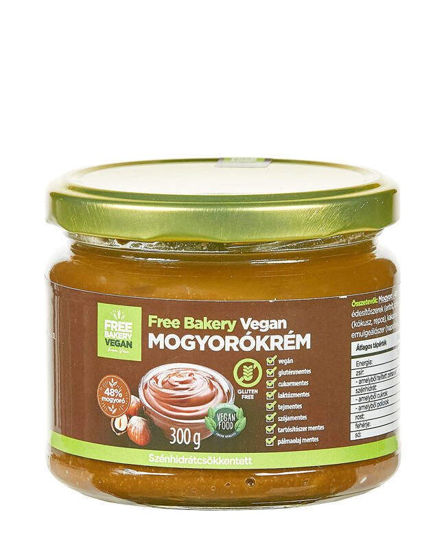 Gluténmentes vegan free bakery mogyorókrém 300g