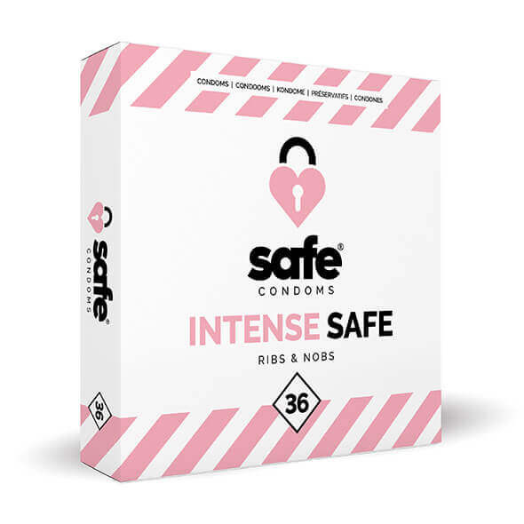 SAFE Intense Safe - Bordázott és pontozott óvszer (36 db)