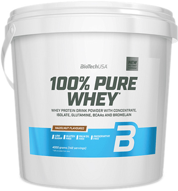 BiotechUSA 100% Pure Whey 4000g mogyoró