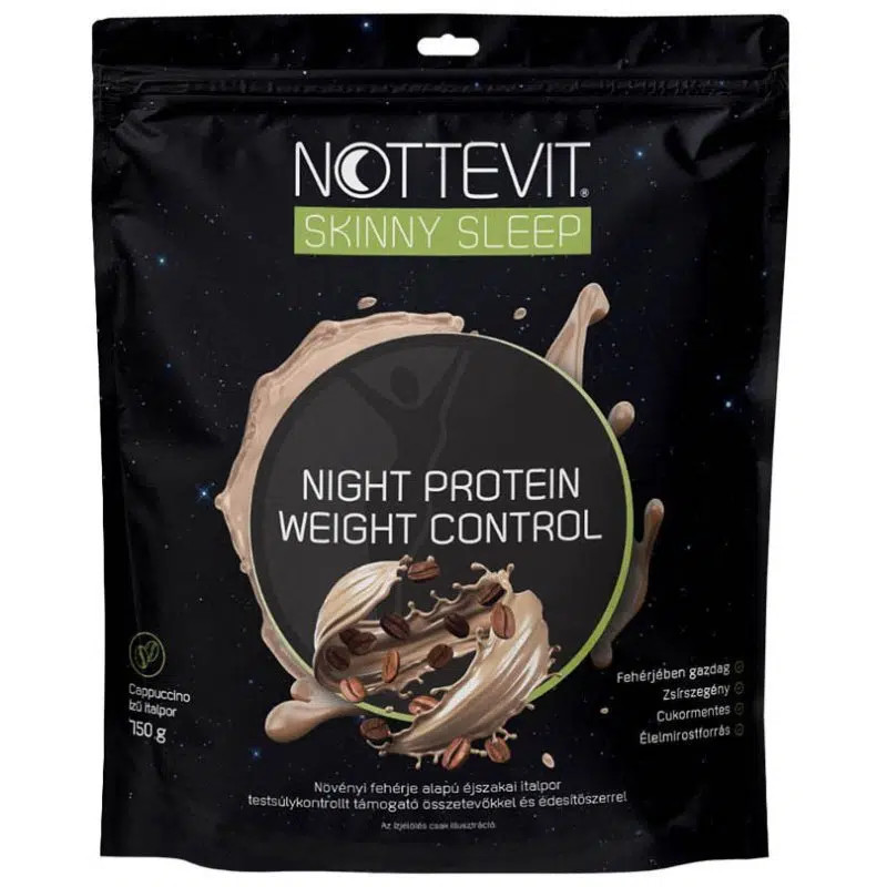 Nottevit Skinny Sleep Night Protein Weight Control – cappuccino ízű italpor – 750g Lejárat: 2026.02.08.