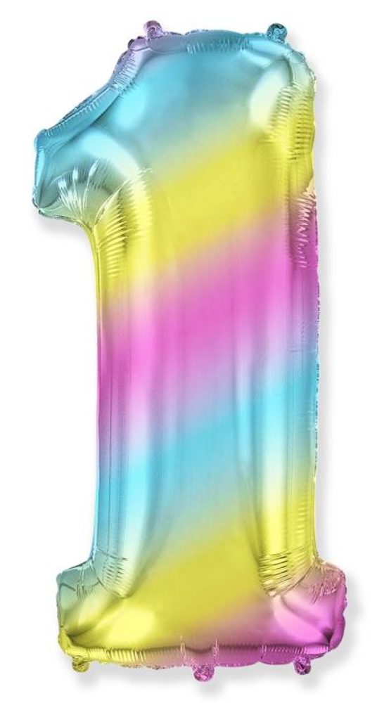 Léggömb fólia számok Rainbow 115 cm - 1 - Flexmetal