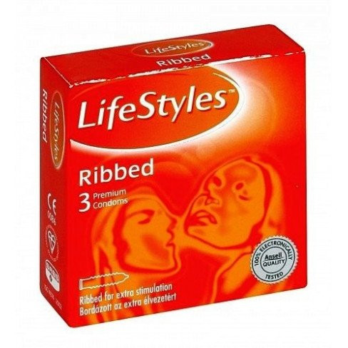 Lifestyle óvszer ribbed narancs 3 db