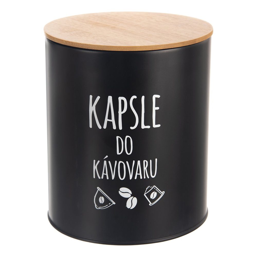 Fekete kávékapszula tároló doboz 16 cm - ORION