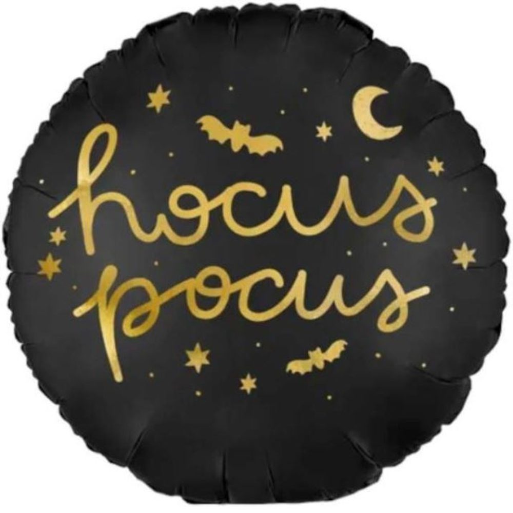 HOKUS POKUS fóliás léggömb - fekete - Halloween - Boszorkány - 45 cm - PartyDeco