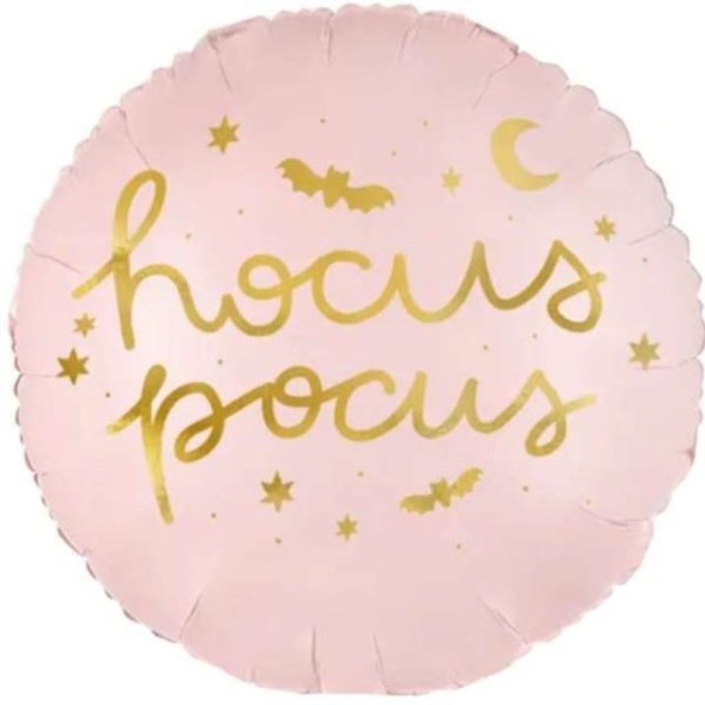 HOKUS POKUS fóliás léggömb - rózsaszín - Halloween - Boszorkány - 45 cm - PartyDeco