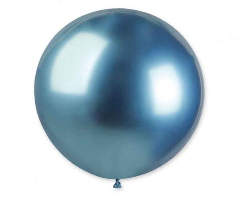 Króm ballonok 5 db kék fényes - 80 cm - GoDan