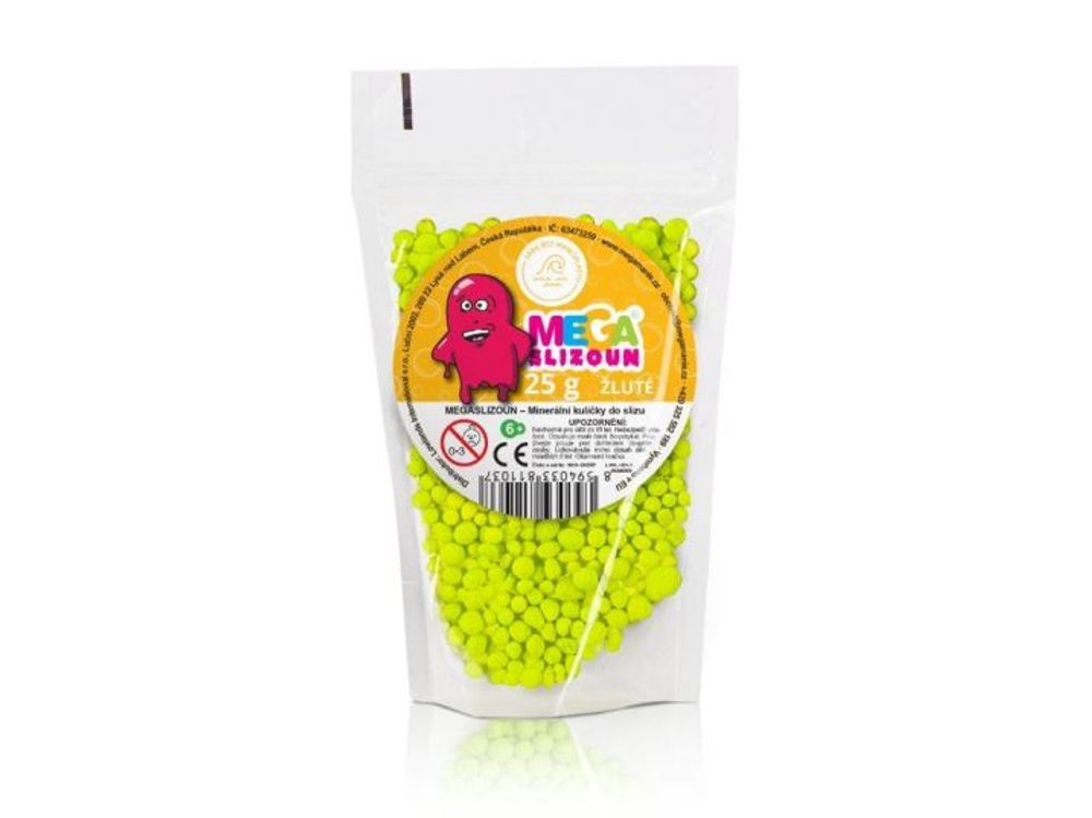 MEGASLIZOUN - Ásványi golyók slime-hoz - sárga - 25g - Megabublina