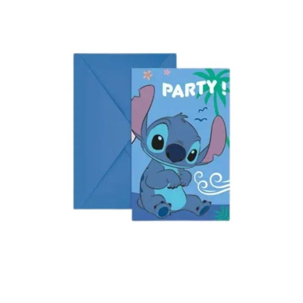 Stitch és Angel születésnapi meghívók - 6 db - SMART