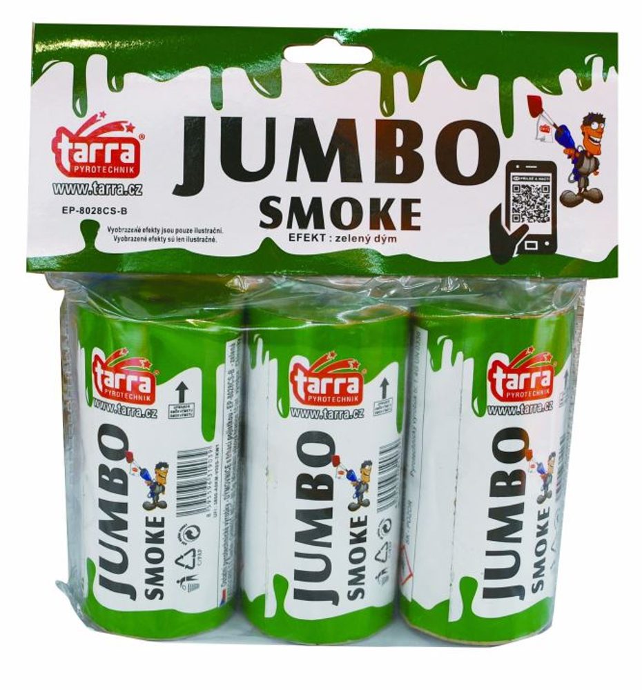 ZÖLD DÝMOVNICE - JUMBO SMOKE - 3 db - 16/3 trhací biztosíték - ČÍNA